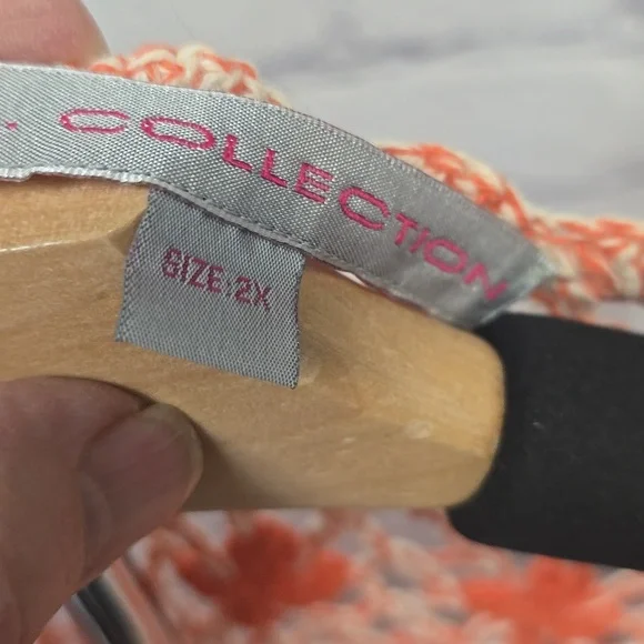 S.A. Collection Crochet Mesh Sweater, 2X - Picture 4 of 7